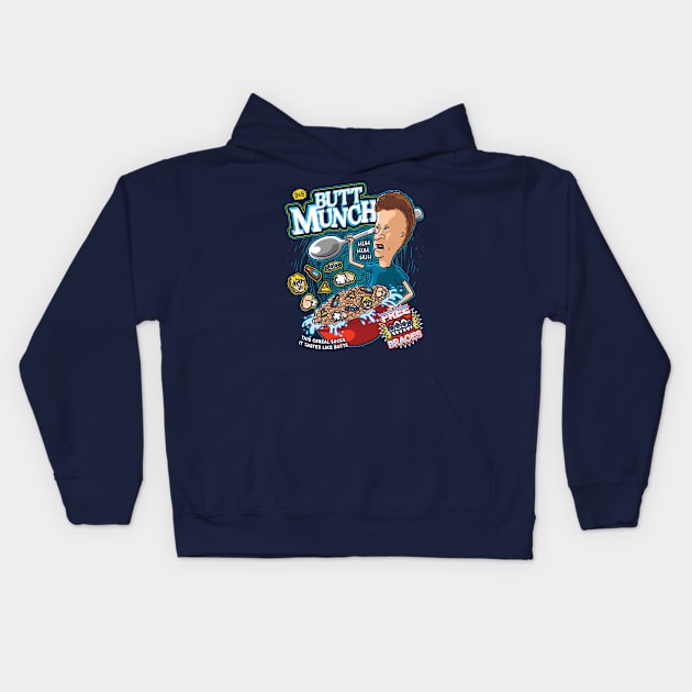 Butt Munch Cereal Kids Hoodie by Punksthetic